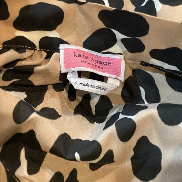 Kate Spade Forest Feline Tie-neck Top Blouse Small - Picture 14 of 15